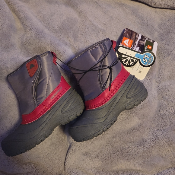 Ozark Trail Other - Ozark Trail Kids Gray and Pink Waterproof Snow Boots